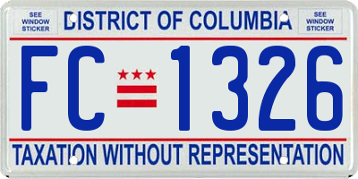 DC license plate FC1326