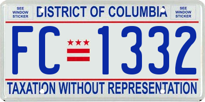 DC license plate FC1332