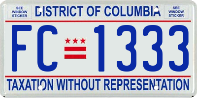 DC license plate FC1333