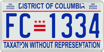 DC license plate FC1334