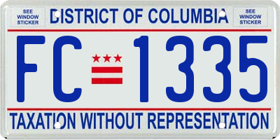 DC license plate FC1335