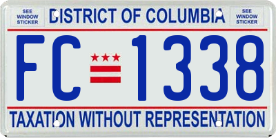 DC license plate FC1338