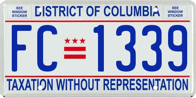 DC license plate FC1339