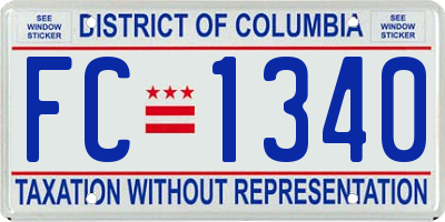 DC license plate FC1340