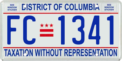 DC license plate FC1341