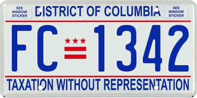 DC license plate FC1342