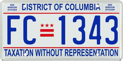 DC license plate FC1343