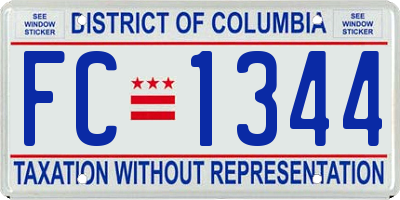 DC license plate FC1344