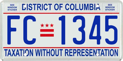 DC license plate FC1345