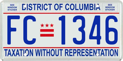 DC license plate FC1346