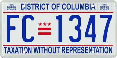 DC license plate FC1347