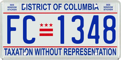 DC license plate FC1348