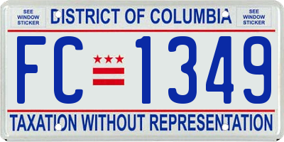 DC license plate FC1349