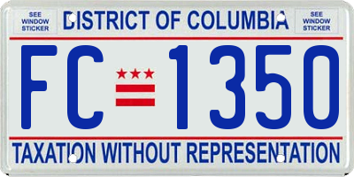 DC license plate FC1350