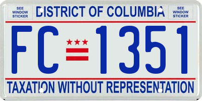 DC license plate FC1351