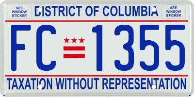 DC license plate FC1355