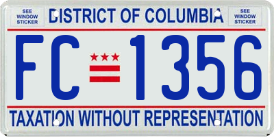 DC license plate FC1356