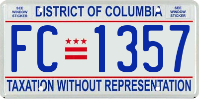 DC license plate FC1357