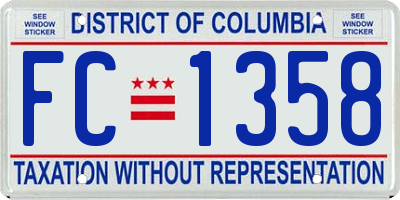 DC license plate FC1358