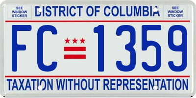 DC license plate FC1359