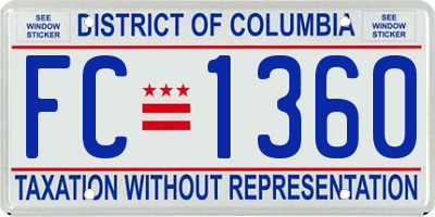 DC license plate FC1360