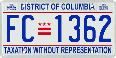 DC license plate FC1362