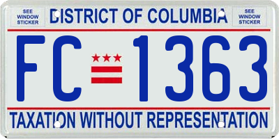 DC license plate FC1363