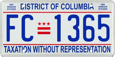 DC license plate FC1365