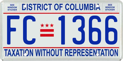 DC license plate FC1366