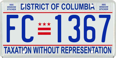 DC license plate FC1367