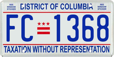 DC license plate FC1368