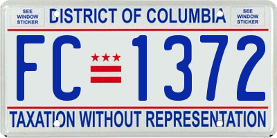 DC license plate FC1372