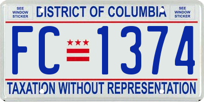 DC license plate FC1374