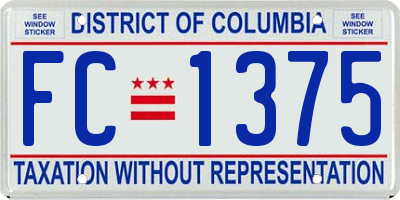 DC license plate FC1375