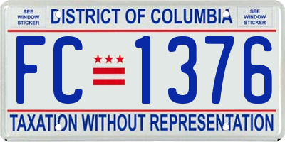 DC license plate FC1376