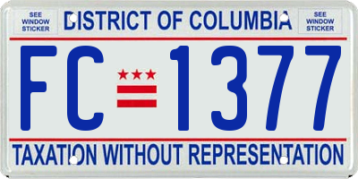 DC license plate FC1377