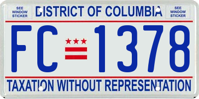 DC license plate FC1378