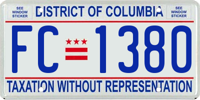 DC license plate FC1380