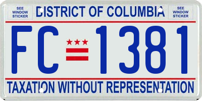 DC license plate FC1381