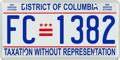 DC license plate FC1382