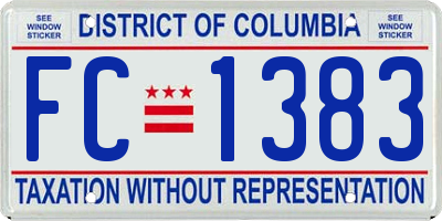 DC license plate FC1383