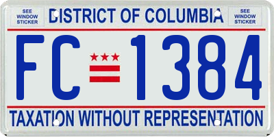 DC license plate FC1384