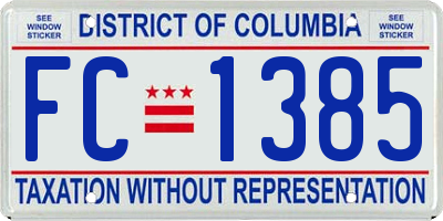 DC license plate FC1385