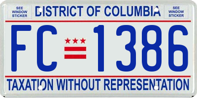 DC license plate FC1386