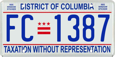 DC license plate FC1387