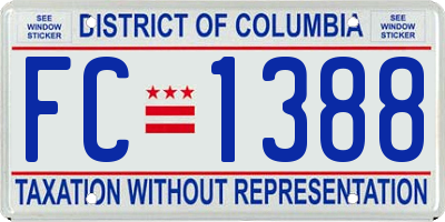 DC license plate FC1388