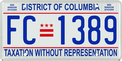 DC license plate FC1389