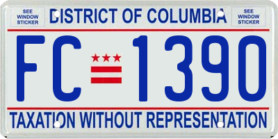 DC license plate FC1390