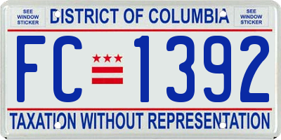 DC license plate FC1392