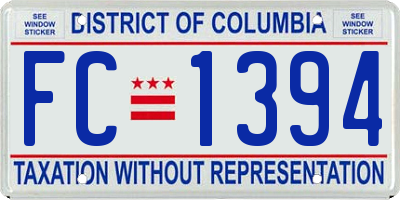 DC license plate FC1394